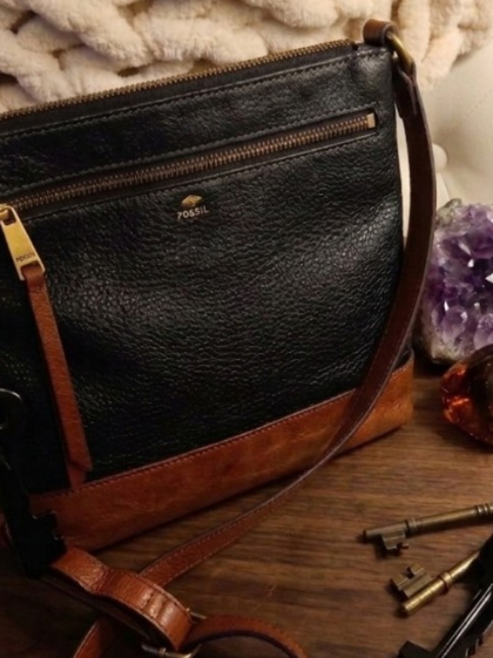 Fossil Vtg. Mother's Day Collection Leather Crossbody Bag